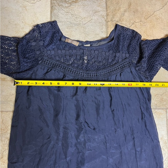 Giulia Sheer Navy Lace Dress S | Made in Italy Boho Festival Romantic Fairycore - Picture 10 of 11